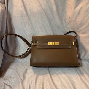 Leather handbag in the style of YSL Manhattan bag.